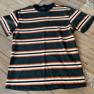 Welcome Skateboards Dark Green Striped Shirt - Size Small